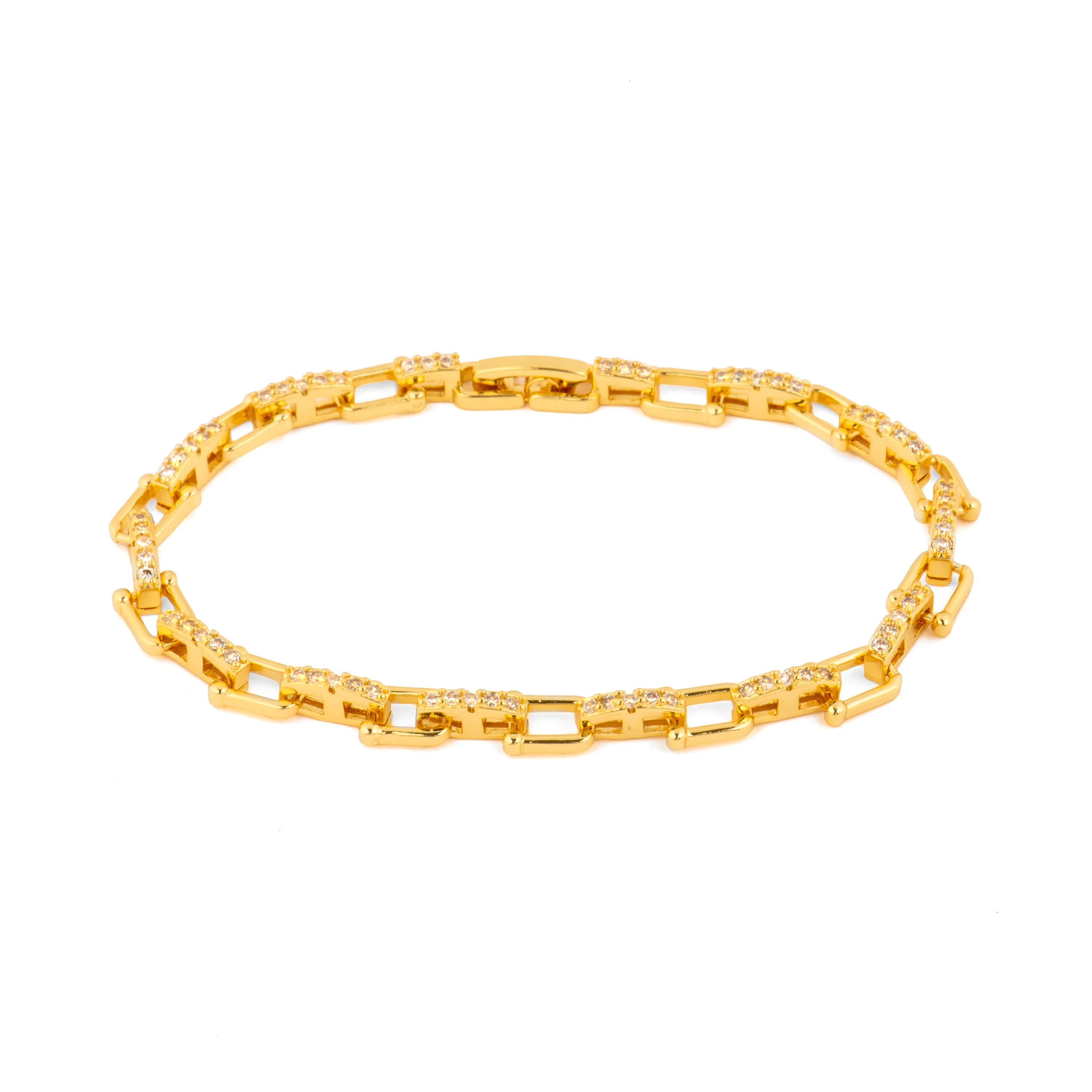 Pulsera de Circonita Brillante acabado en oro amarillo de 18k - Dordel