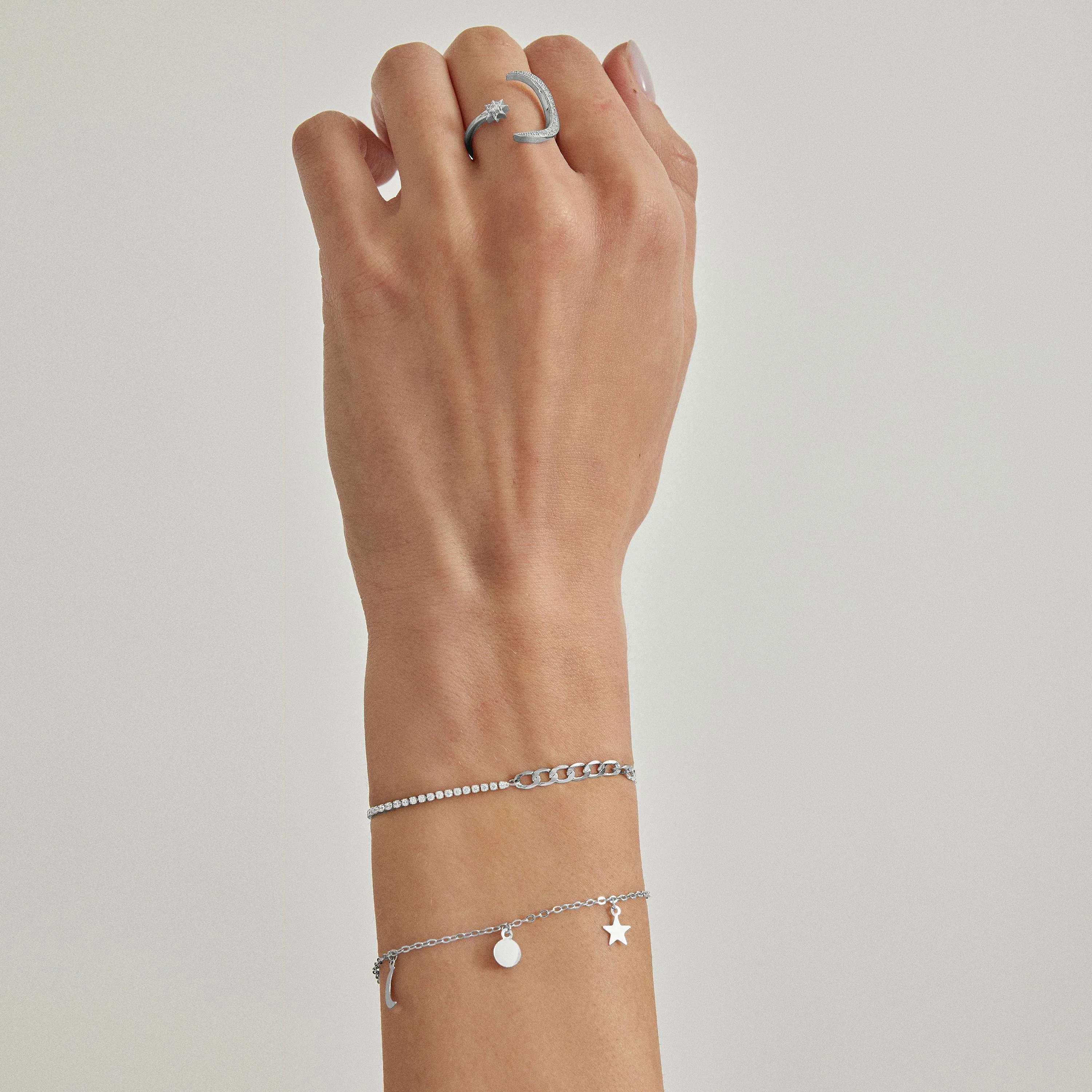Pulsera de Circonita Brillante acabada en rodio - Nirik - Image 2