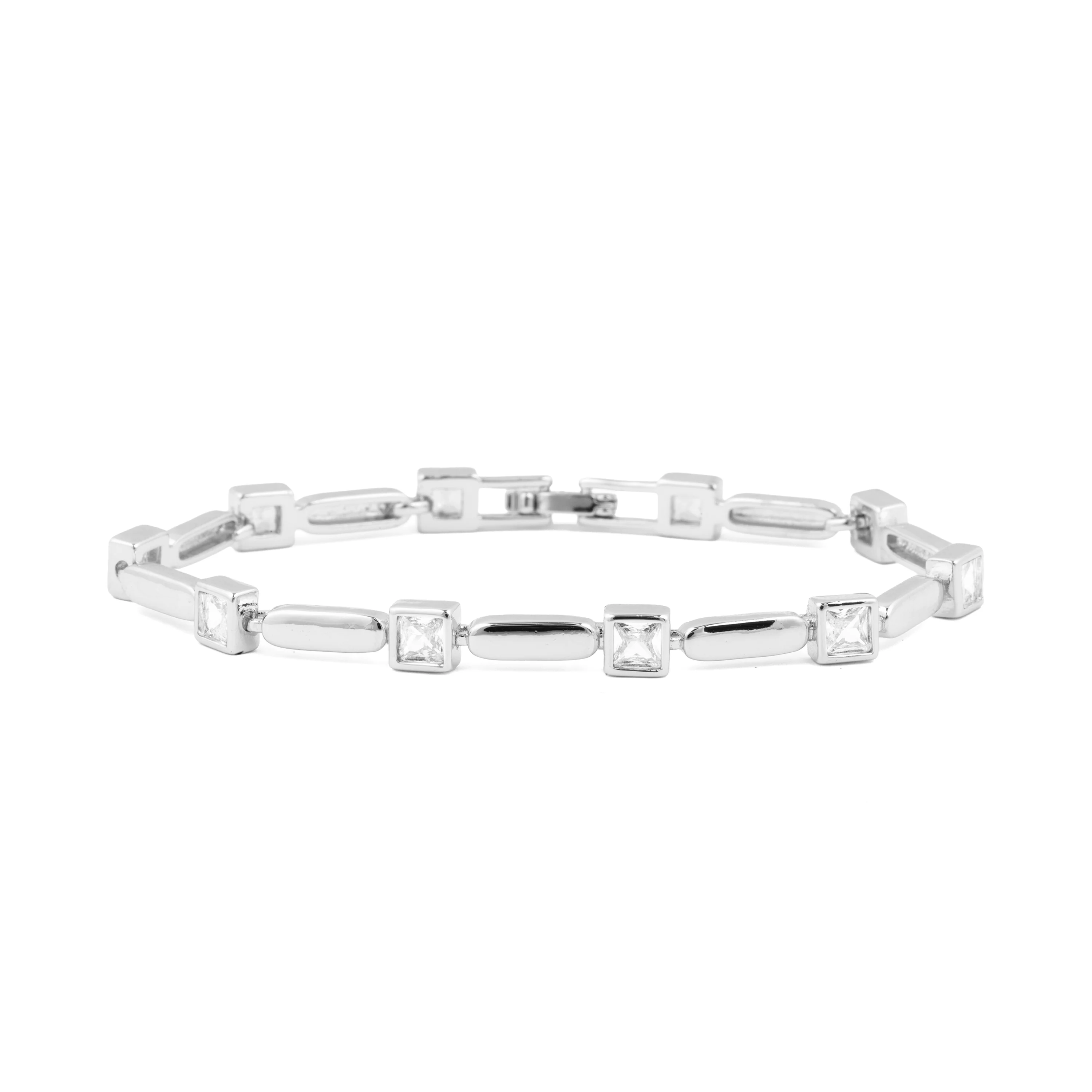 Pulsera de Circonita Brillante acabado en rodio - Aslion