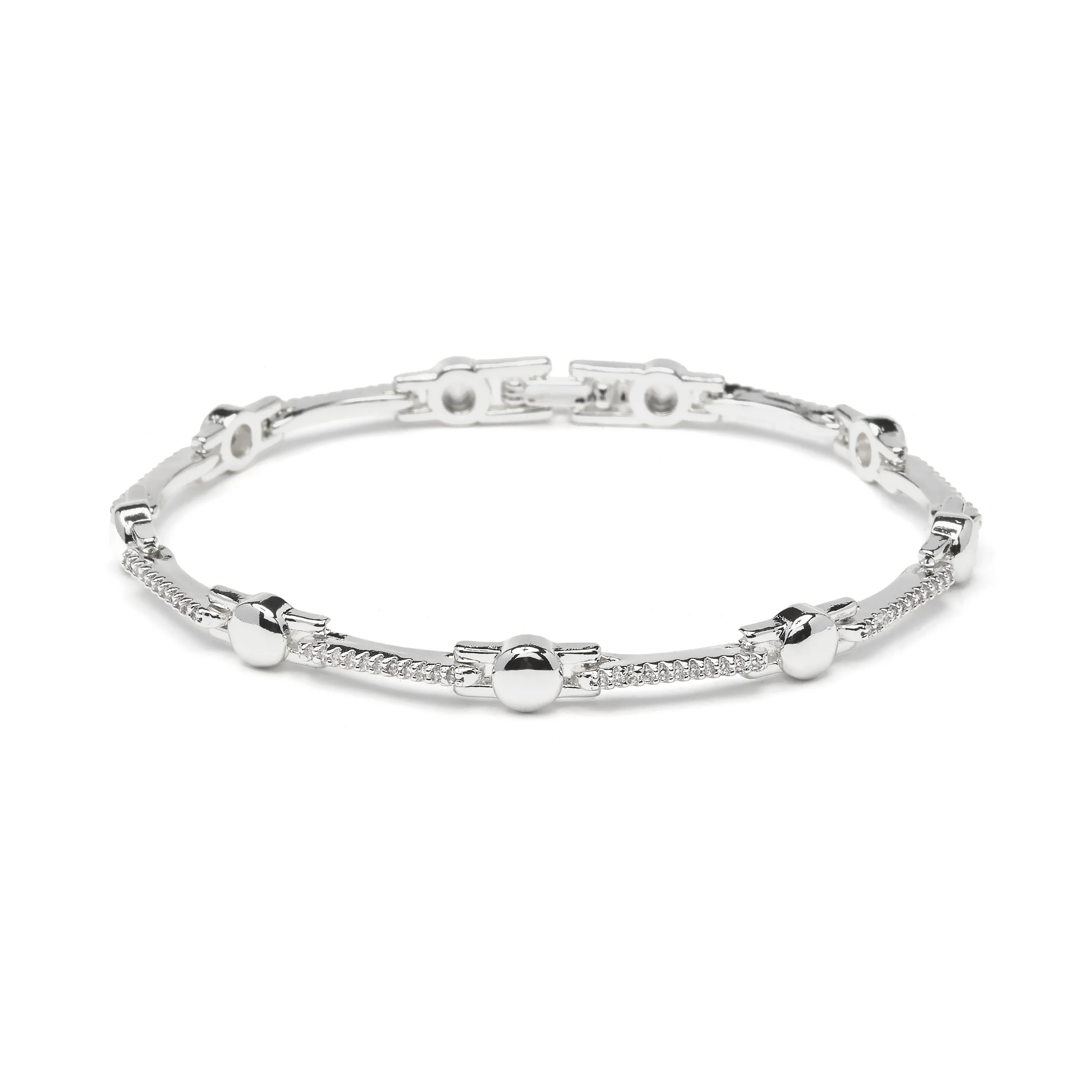 Pulsera de Circonita Brillante acabado en rodio - Rarix