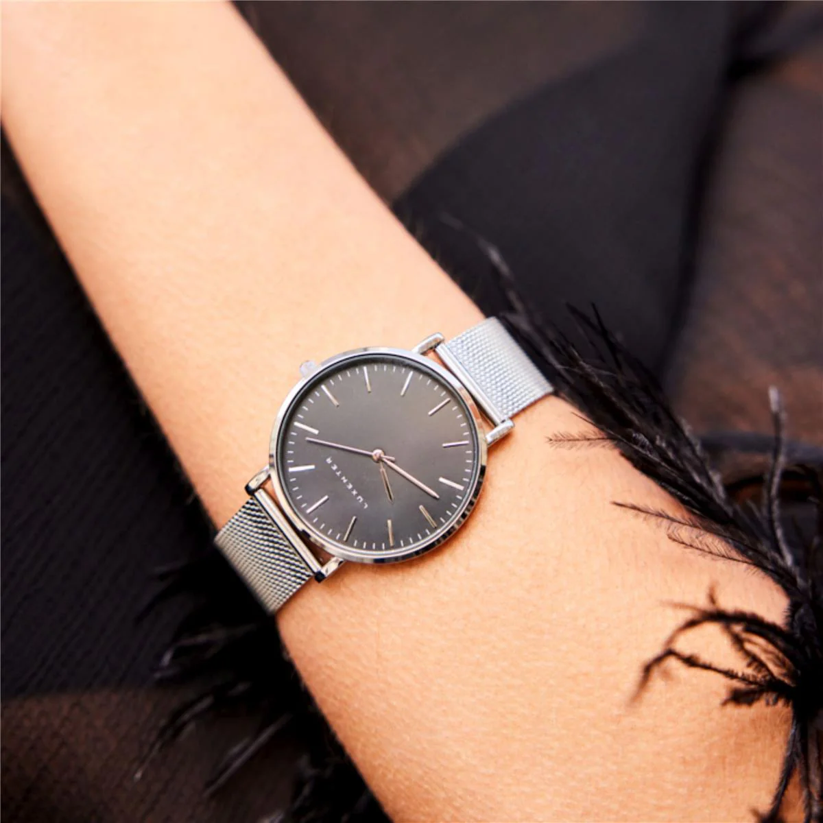Reloj Urzai cabado rodio - Uzrai NEGRO - Image 2